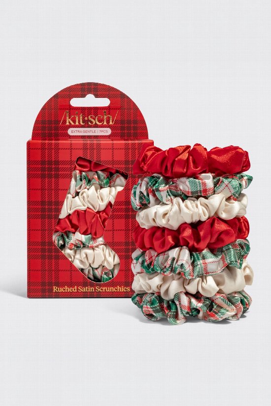 Holiday Satin Scrunchies 7pc